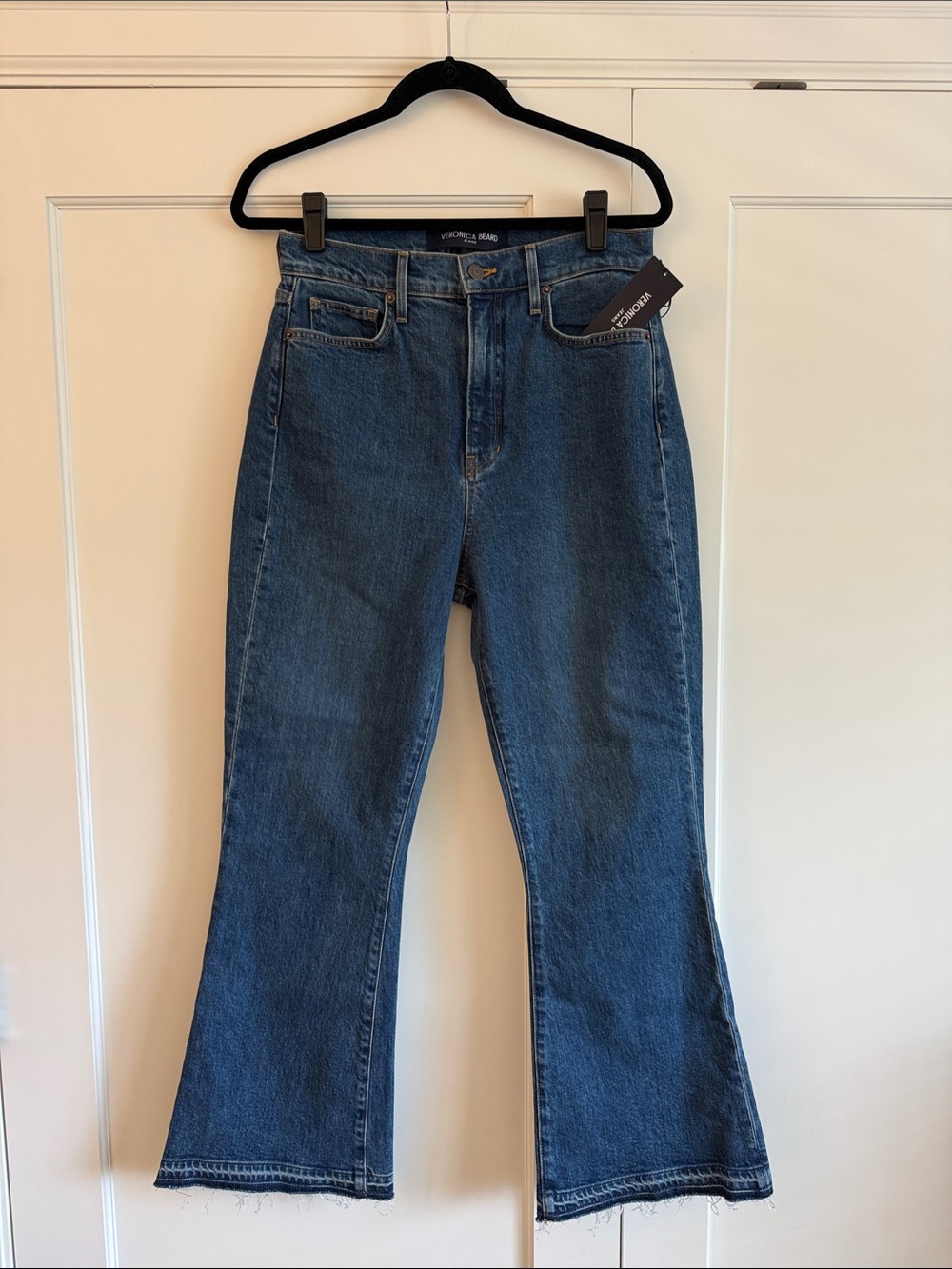 Veronica Beard Cason Ankle Dark Blue Flared Jeans